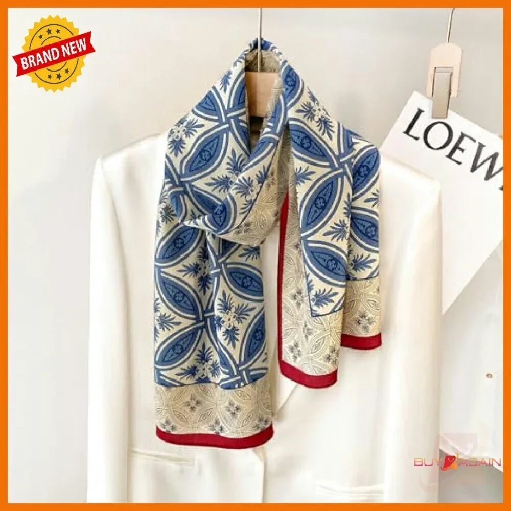 Luxury Mulberry Silk Scarf Long Lightweight Travel Wraps Anti-Wrinkle